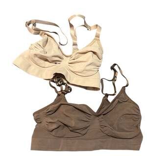 Lot of 2 SKIMS Seamless Sculpt Bralettes in Clay and Cocoa Size S/M